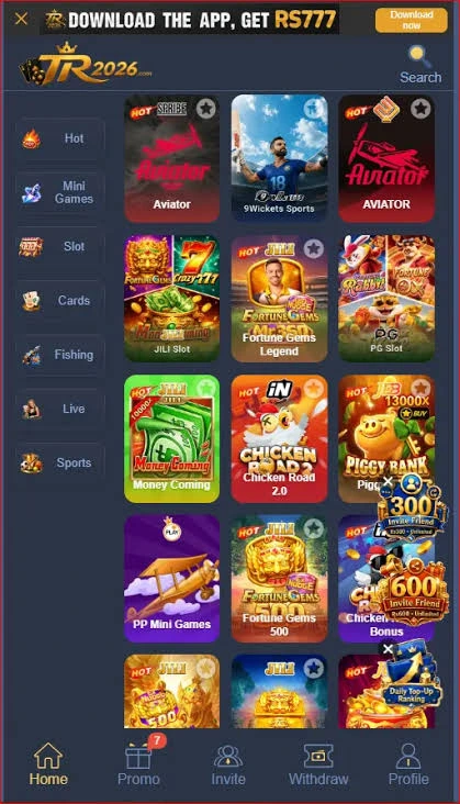 A digital gaming illustration representing different game categories that may be available on the platform.