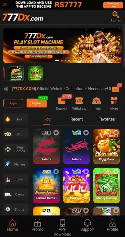 Illustration of 777 dx Game online platform with mobile web app and gaming interface